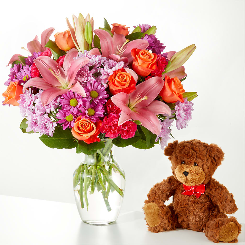 One and Only Bouquet and Bear Bundle – WOYSHNER'S FLOWER SHOP, Lackawanna NY