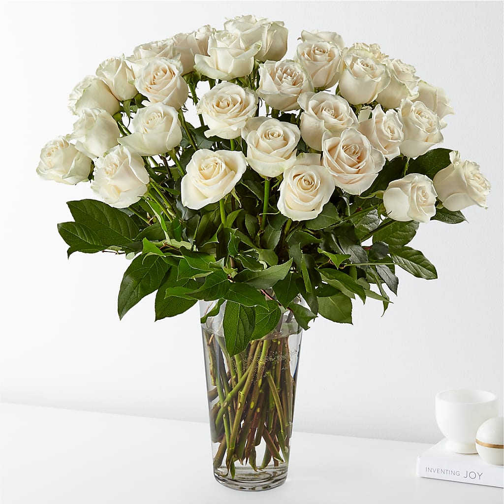 Long Stem White Rose Bouquet – WOYSHNER'S FLOWER SHOP, Lackawanna NY