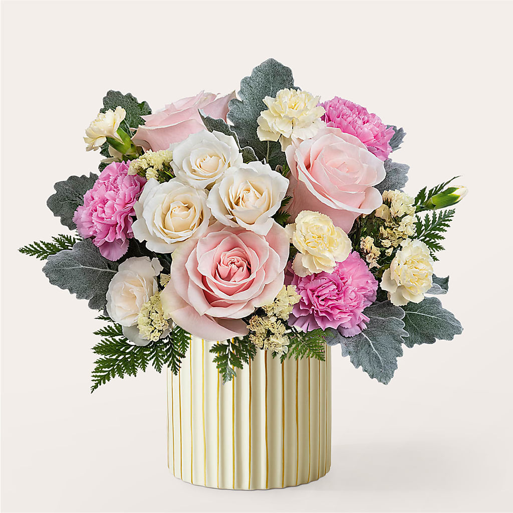 Blissful Moments Bouquet with Ivory Vase – WOYSHNER'S FLOWER SHOP, Lackawanna NY