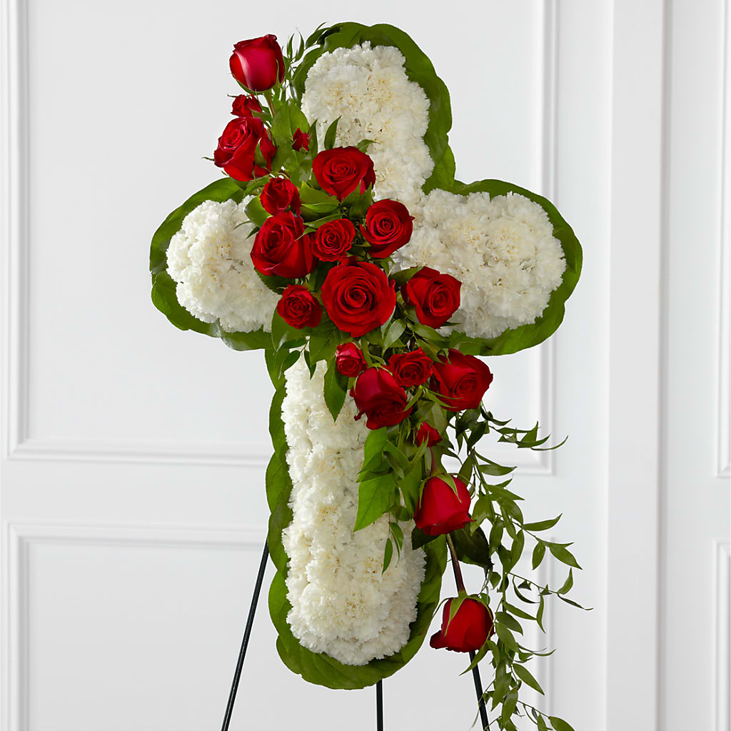 Floral Cross Easel – WOYSHNER'S FLOWER SHOP, Lackawanna NY