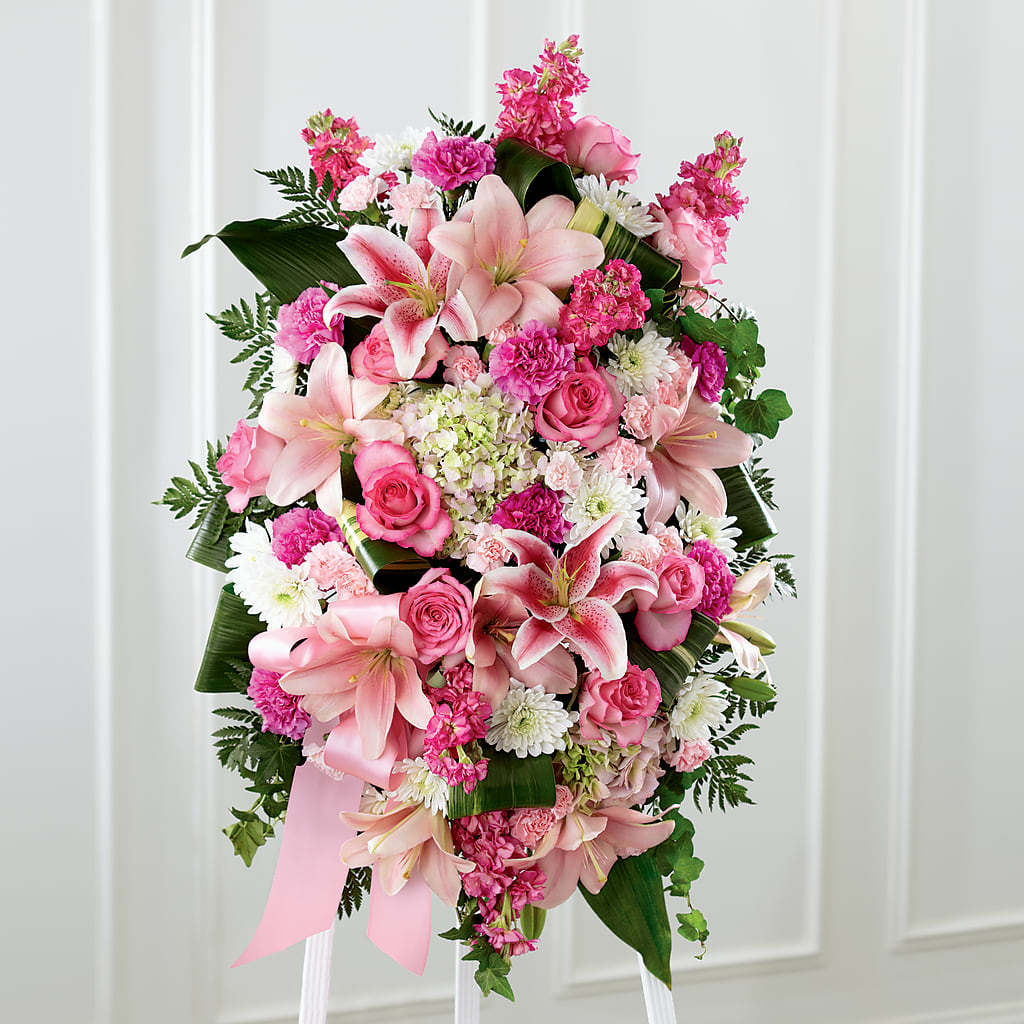 Comforting Standing Spray – WOYSHNER'S FLOWER SHOP, Lackawanna NY