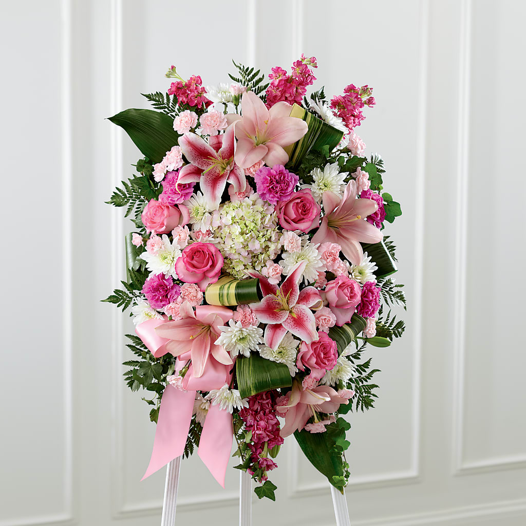 Comforting Standing Spray – WOYSHNER'S FLOWER SHOP, Lackawanna NY