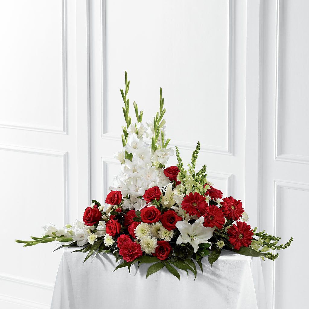Crimson & White Arrangement – WOYSHNER'S FLOWER SHOP, Lackawanna NY