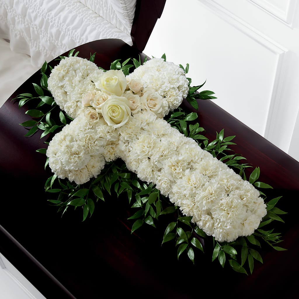 Peaceful Memories Casket Spray (Standard) – WOYSHNER'S FLOWER SHOP, Lackawanna NY