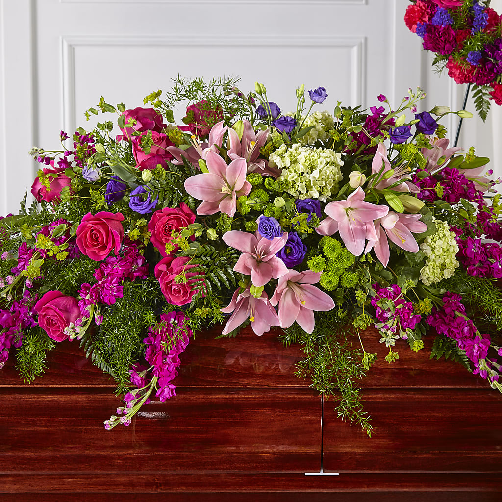 Radiant Tribute Casket Spray – WOYSHNER'S FLOWER SHOP, Lackawanna NY