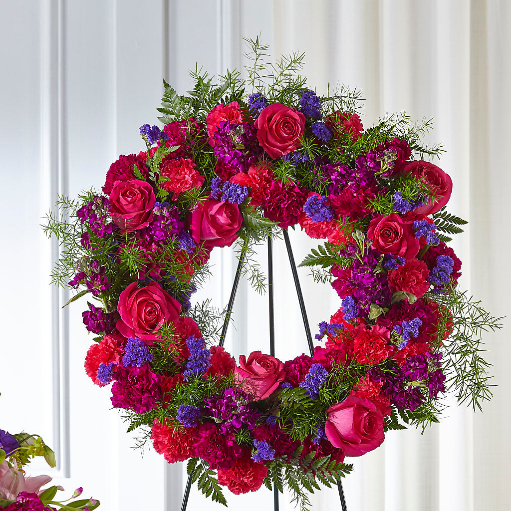 Calming Colors Wreath – WOYSHNER'S FLOWER SHOP, Lackawanna NY