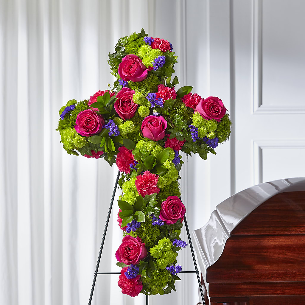 Tribute Rose Floral Cross – WOYSHNER'S FLOWER SHOP, Lackawanna NY