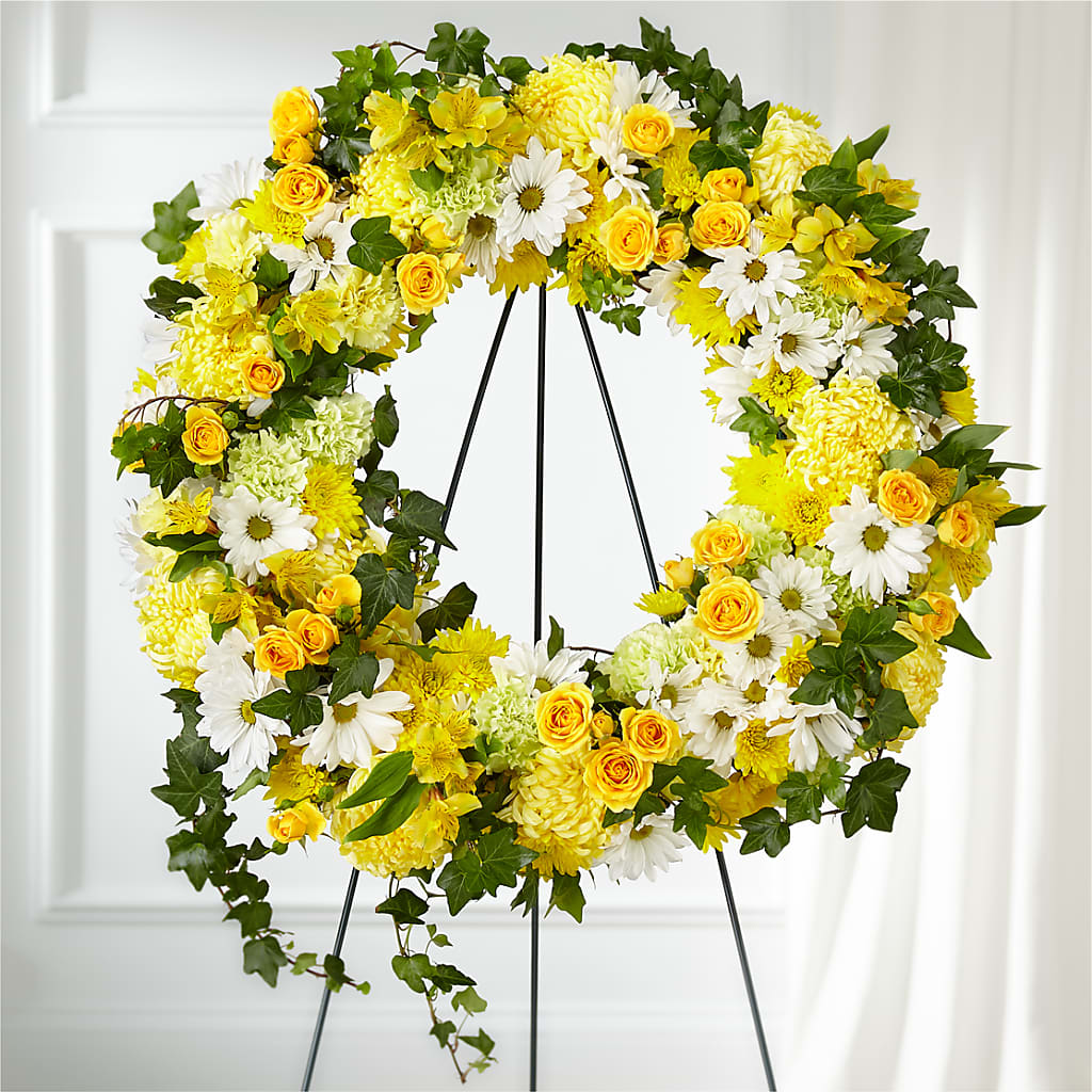 Golden Remembrance Wreath – WOYSHNER'S FLOWER SHOP, Lackawanna NY