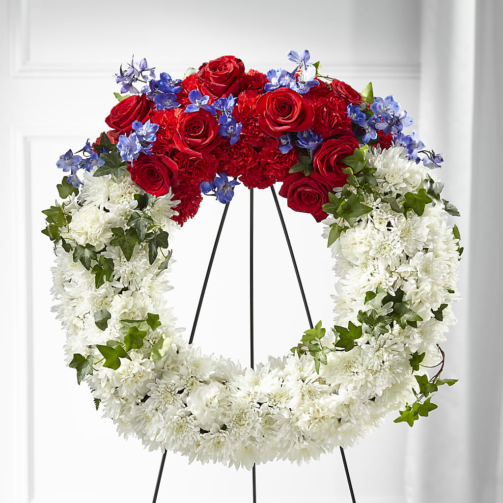 Patriotic Passion Wreath – WOYSHNER'S FLOWER SHOP, Lackawanna NY