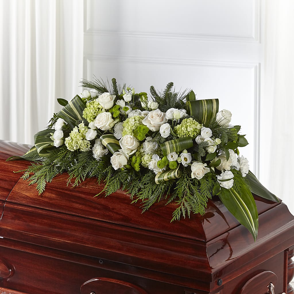 Hopeful Gesture Casket Spray – WOYSHNER'S FLOWER SHOP, Lackawanna NY