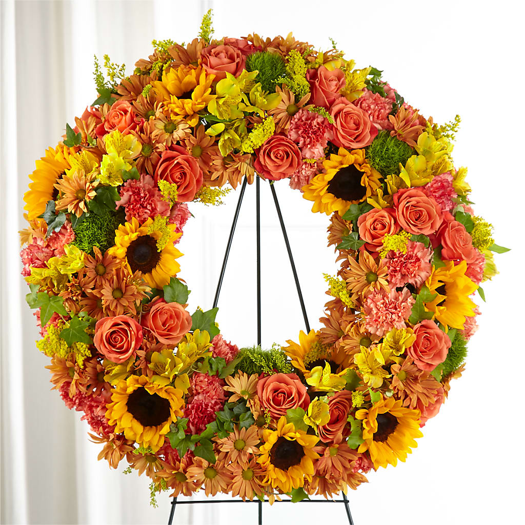 Autumnal Memories Wreath (Standard) – WOYSHNER'S FLOWER SHOP, Lackawanna NY