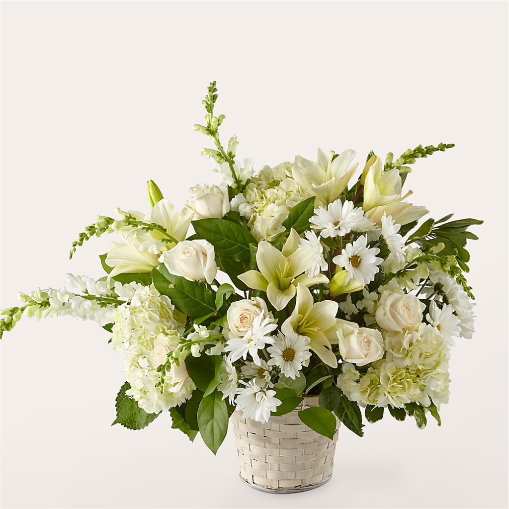 Ivory Elegance Floral Basket – WOYSHNER'S FLOWER SHOP, Lackawanna NY