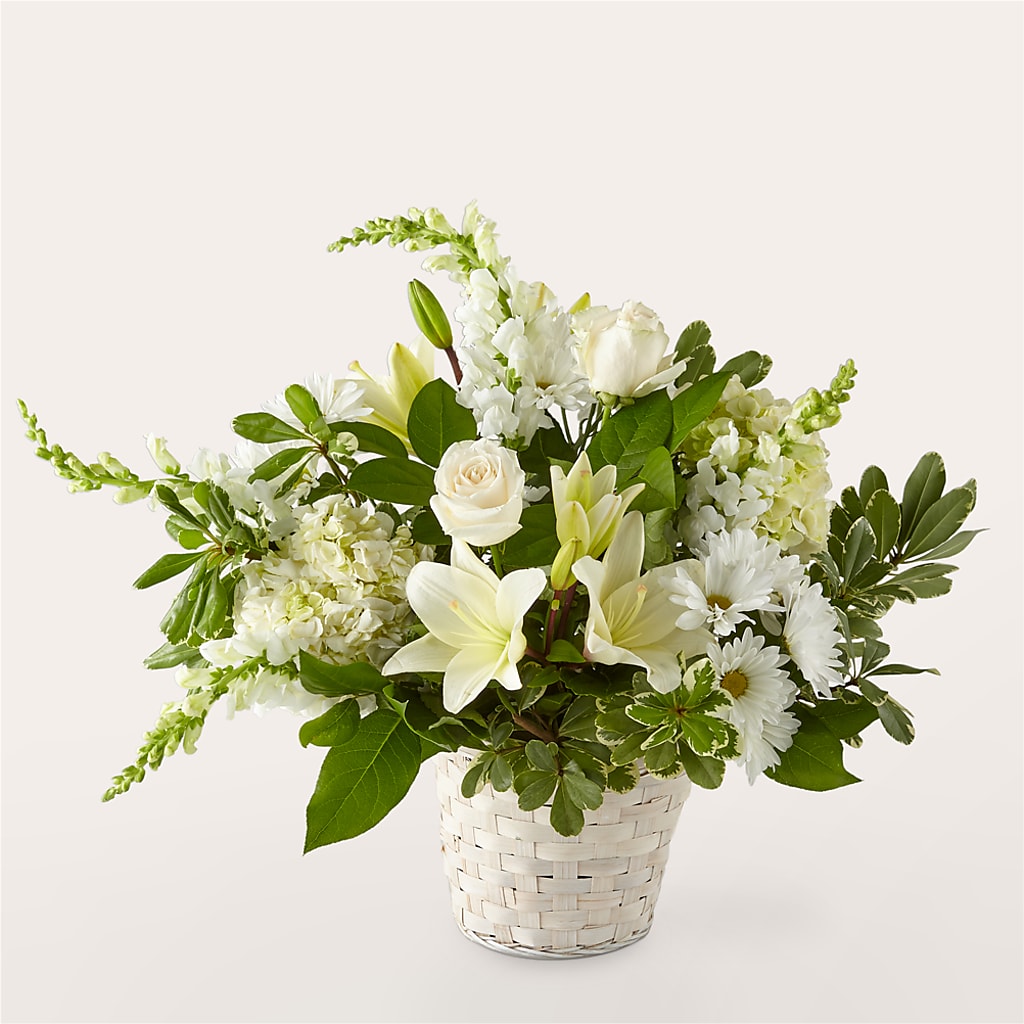 Ivory Elegance Floral Basket – WOYSHNER'S FLOWER SHOP, Lackawanna NY