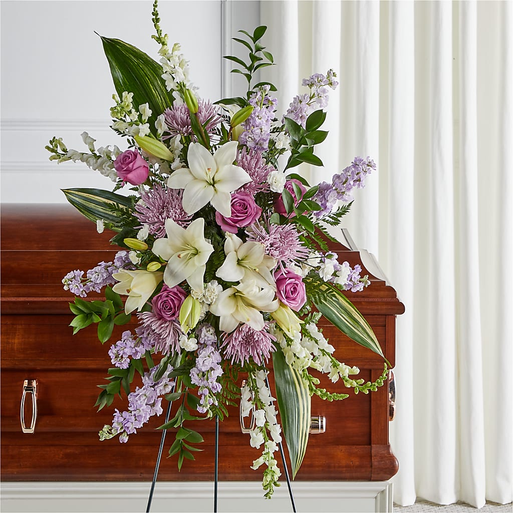 Grateful Hearts Standing Spray – WOYSHNER'S FLOWER SHOP, Lackawanna NY
