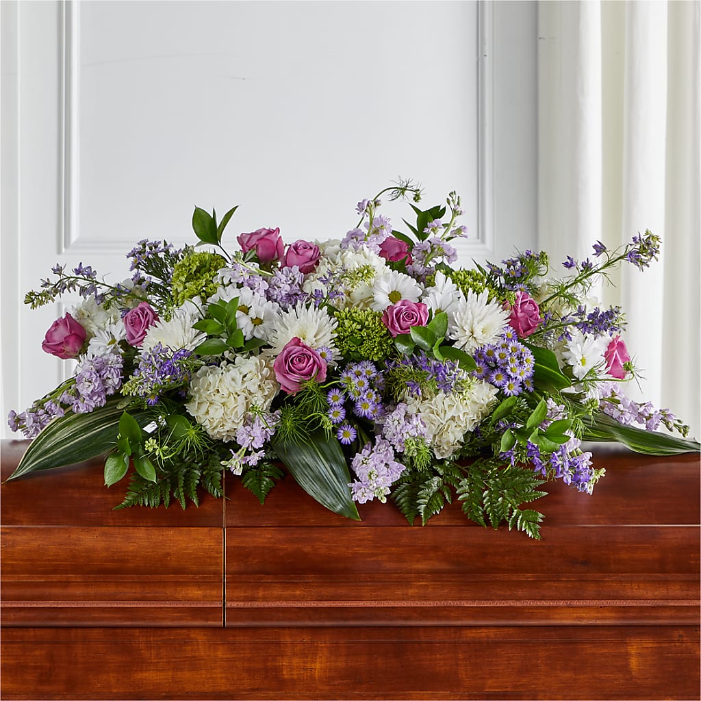 Meadows of Serenity Casket Spray – WOYSHNER'S FLOWER SHOP, Lackawanna NY