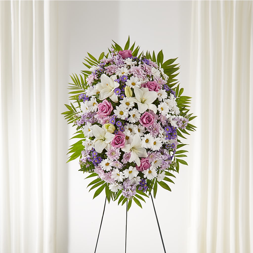 Surrounded by Love Standing Spray – WOYSHNER'S FLOWER SHOP, Lackawanna NY