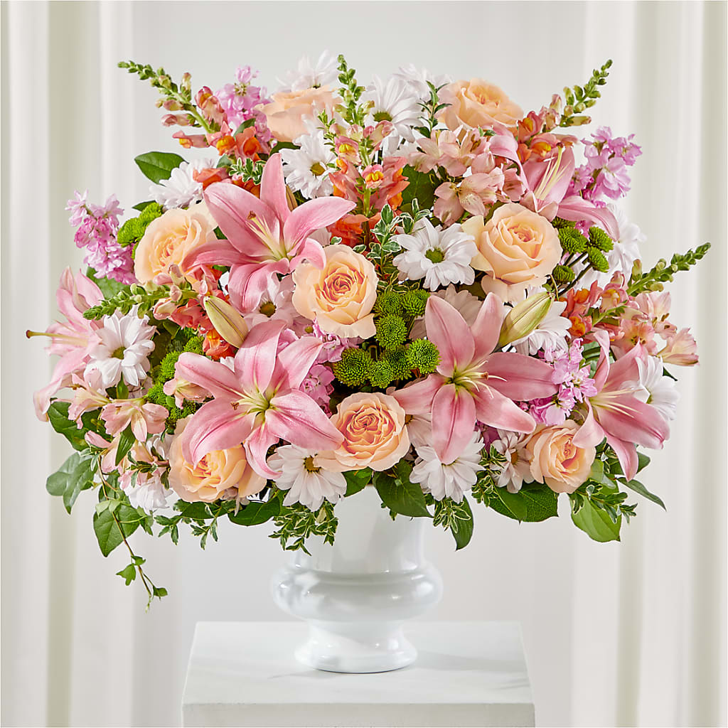 Heartfelt Gesture Urn Arrangement – WOYSHNER'S FLOWER SHOP, Lackawanna NY