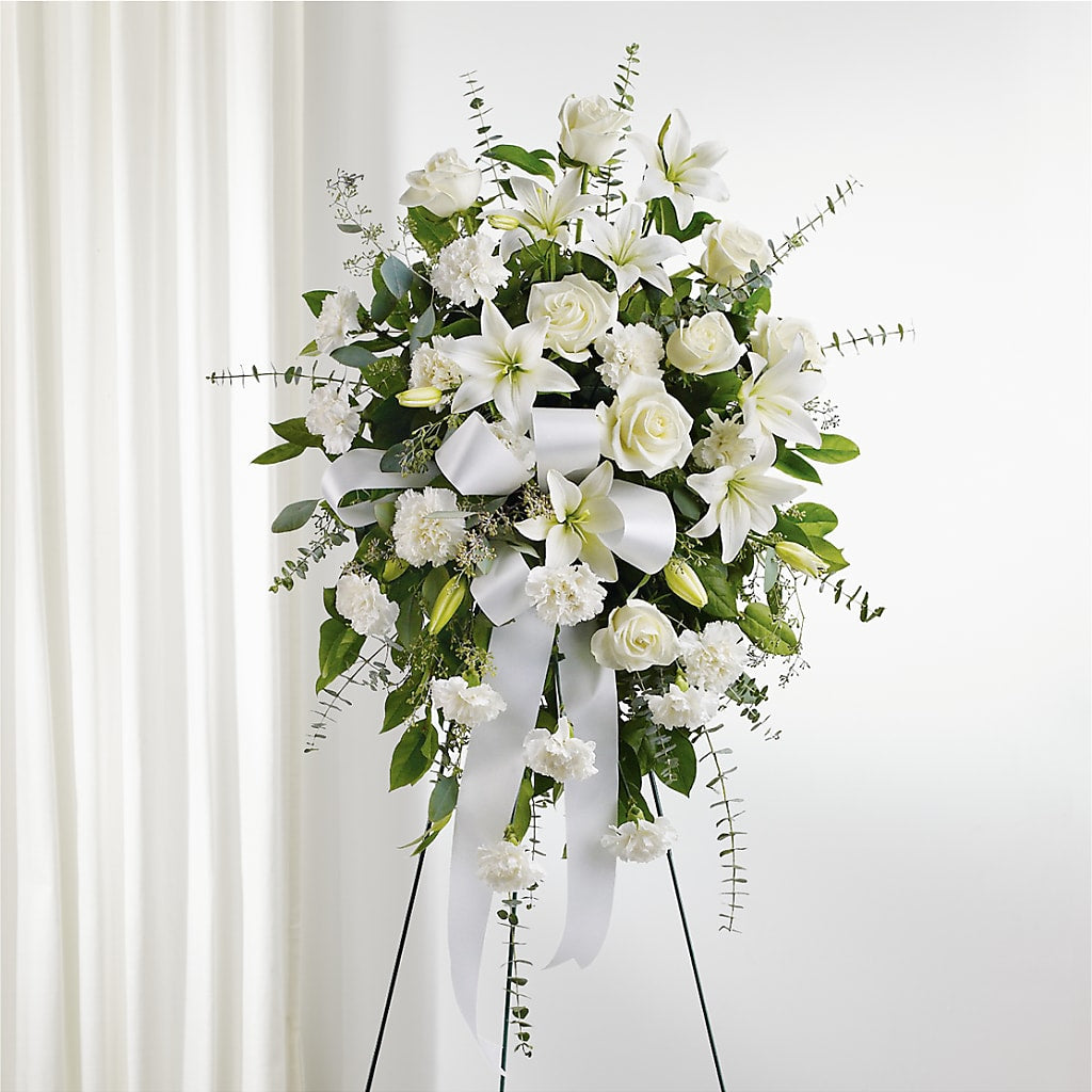 With Care Standing Spray – WOYSHNER'S FLOWER SHOP, Lackawanna NY