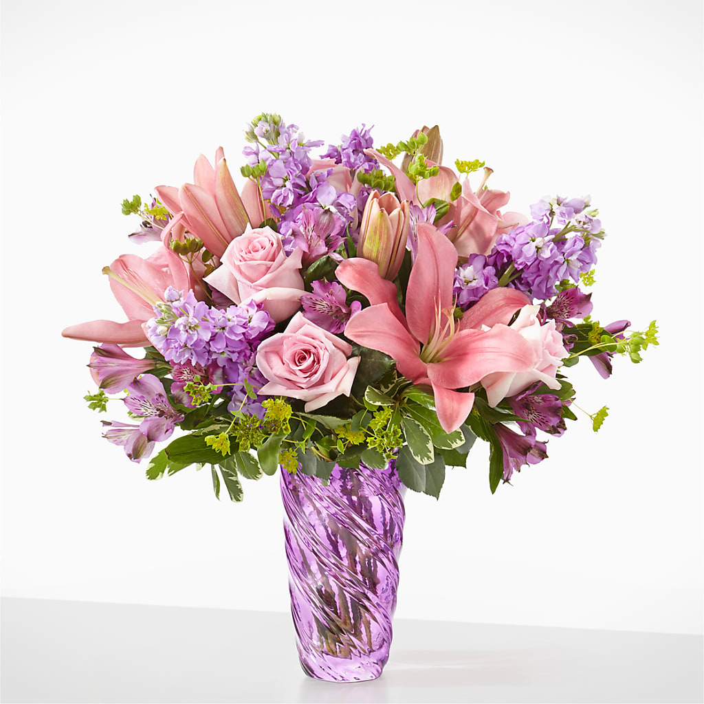 Precious Petals Bouquet with Luxe Swirl Vase – WOYSHNER'S FLOWER SHOP, Lackawanna NY