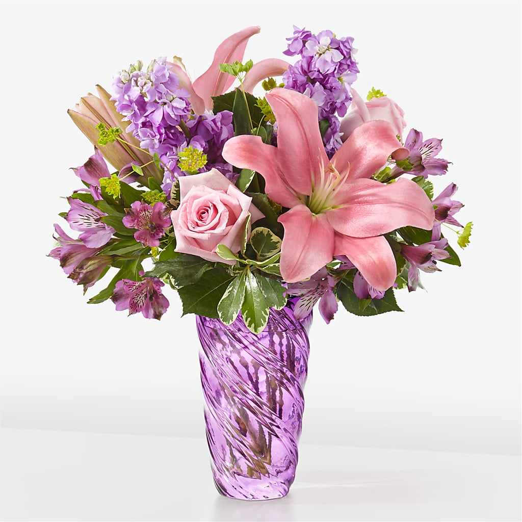 Precious Petals Bouquet with Luxe Swirl Vase – WOYSHNER'S FLOWER SHOP, Lackawanna NY
