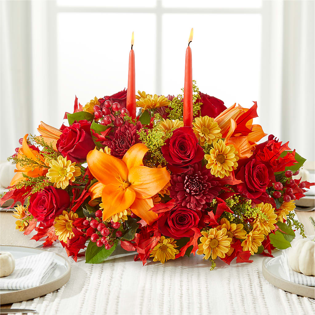 Autumn's Embrace Centerpiece – WOYSHNER'S FLOWER SHOP, Lackawanna NY