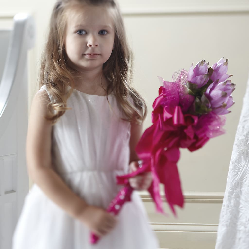 Sparkle Pink Flower Girl Bouquet – WOYSHNER'S FLOWER SHOP, Lackawanna NY