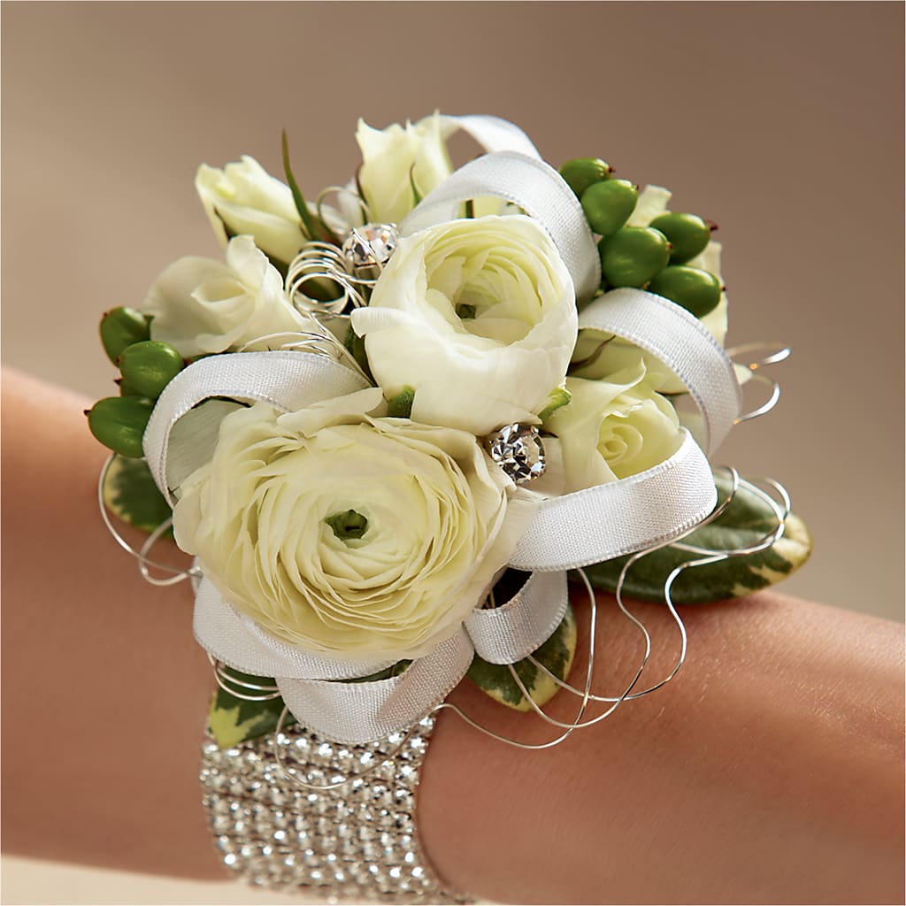 White Wedding Corsage – WOYSHNER'S FLOWER SHOP, Lackawanna NY