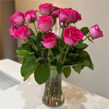 Long Stem Pink Rose Bouquet – WOYSHNER'S FLOWER SHOP, Lackawanna NY