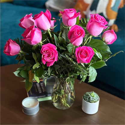 Long Stem Pink Rose Bouquet – WOYSHNER'S FLOWER SHOP, Lackawanna NY
