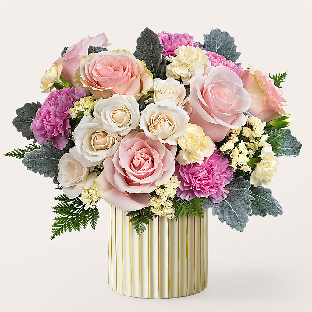 Blissful Moments Bouquet with Ivory Vase – WOYSHNER'S FLOWER SHOP, Lackawanna NY