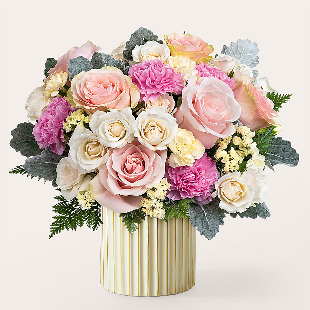 Blissful Moments Bouquet with Ivory Vase – WOYSHNER'S FLOWER SHOP, Lackawanna NY