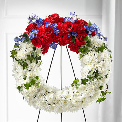 Patriotic Passion Wreath – WOYSHNER'S FLOWER SHOP, Lackawanna NY