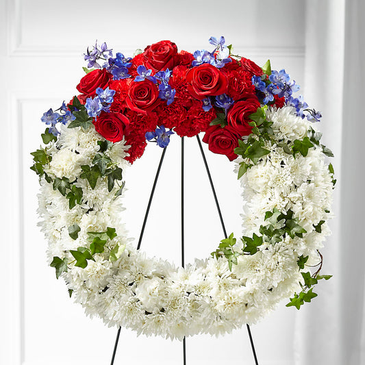 Patriotic Passion Wreath – WOYSHNER'S FLOWER SHOP, Lackawanna NY