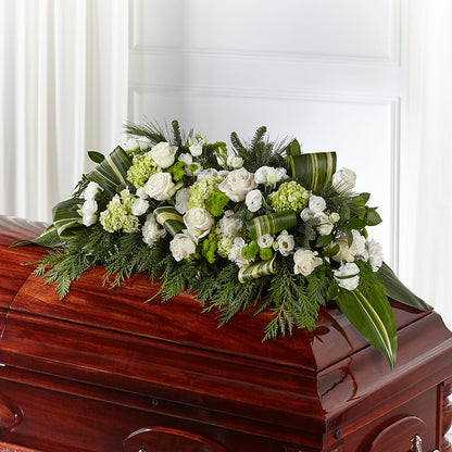Hopeful Gesture Casket Spray – WOYSHNER'S FLOWER SHOP, Lackawanna NY