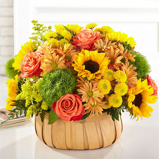 Harvest Sunflower Basket – WOYSHNER'S FLOWER SHOP, Lackawanna NY