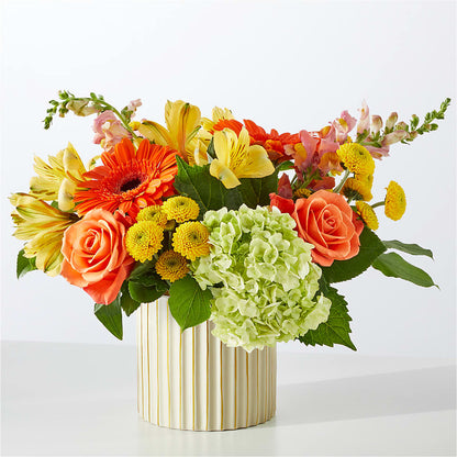 Autumn Sunshine Bouquet with Ivory Vase – WOYSHNER'S FLOWER SHOP, Lackawanna NY