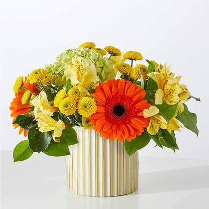 Autumn Sunshine Bouquet with Ivory Vase – WOYSHNER'S FLOWER SHOP, Lackawanna NY