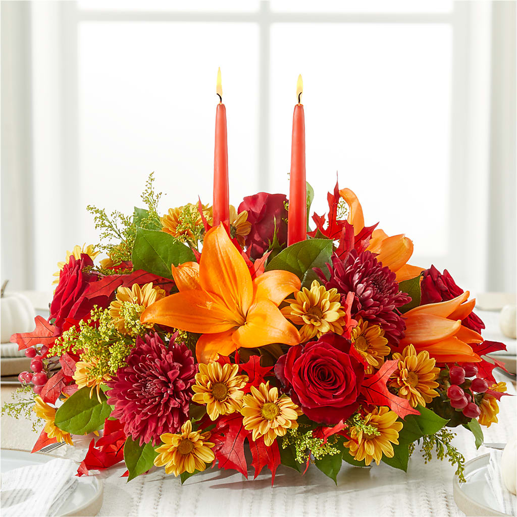 Autumn's Embrace Centerpiece – WOYSHNER'S FLOWER SHOP, Lackawanna NY