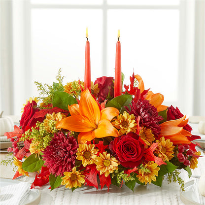 Autumn's Embrace Centerpiece – WOYSHNER'S FLOWER SHOP, Lackawanna NY