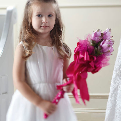 Sparkle Pink Flower Girl Bouquet – WOYSHNER'S FLOWER SHOP, Lackawanna NY